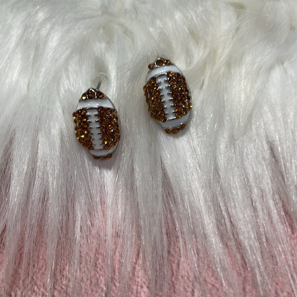 Betsy Johnson Rhinestone Football Earrings - Picture 15 of 17